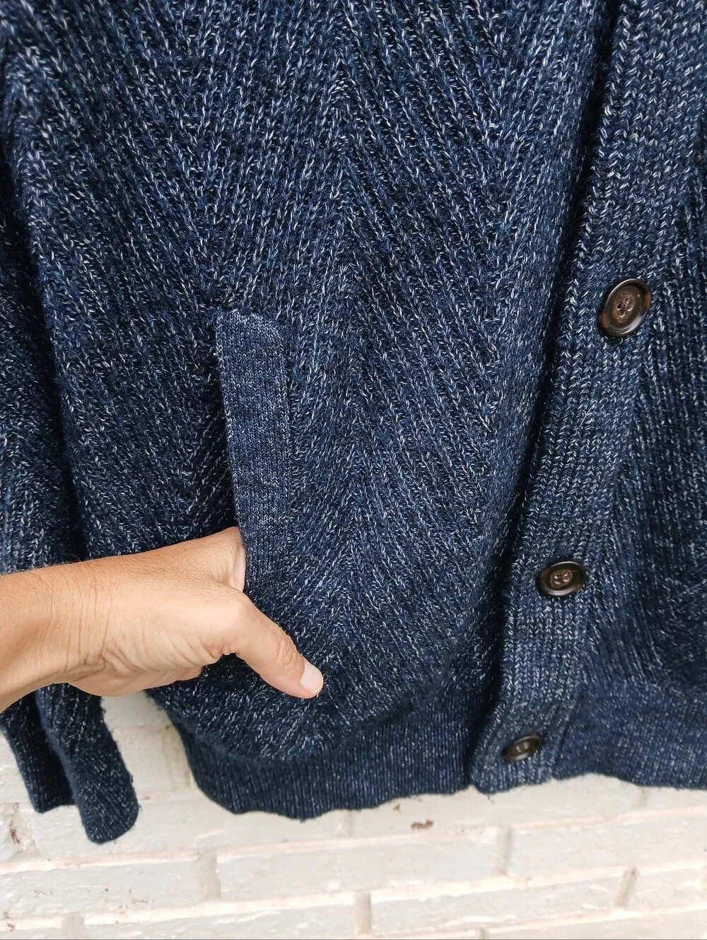 Banana Republic Wool Blend Shawl Collar Cardigan Blue
